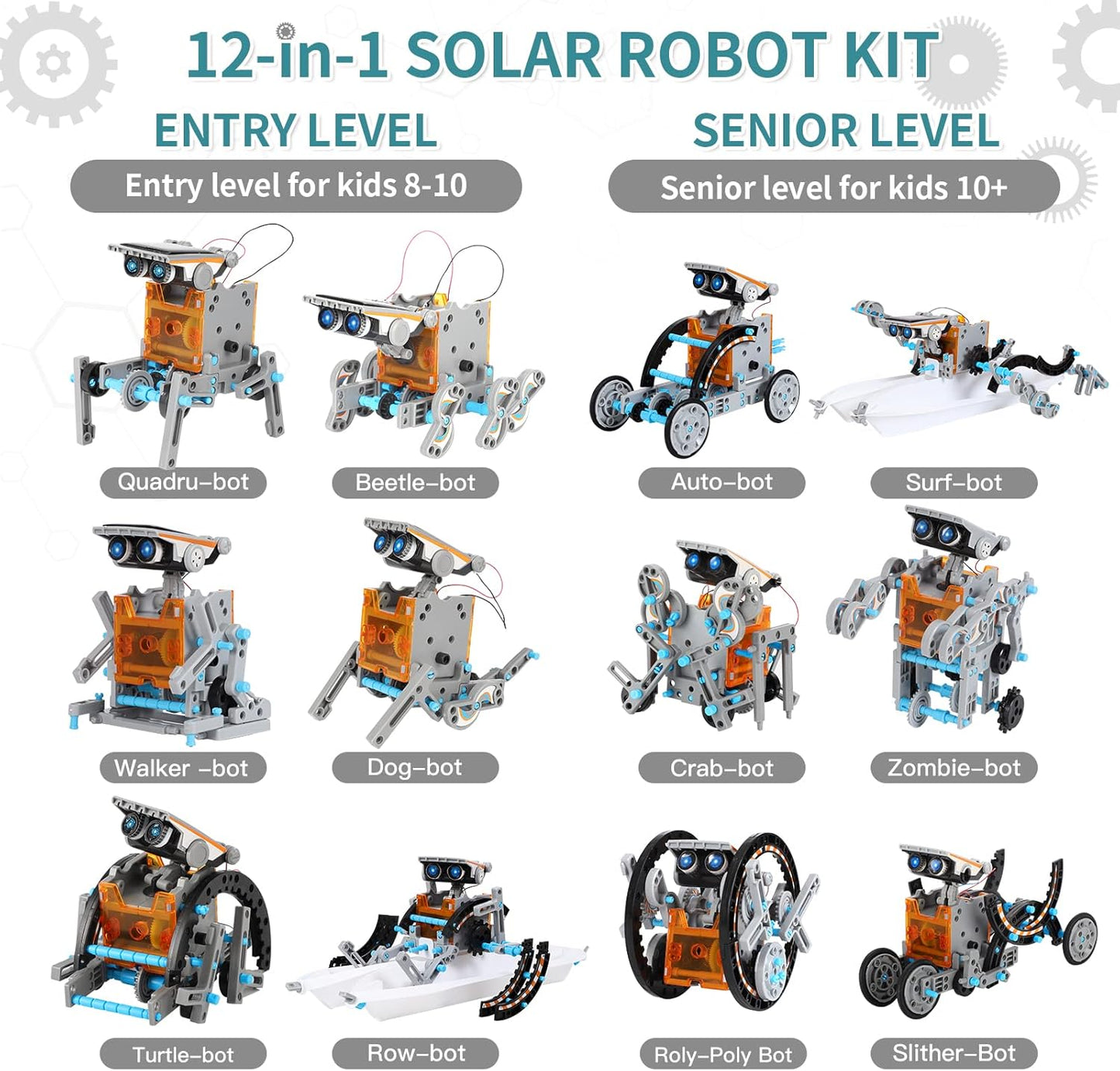 Lucky Doug Solar Power Kits Toys for Boys Ages 8-13, STEM Robot Kit Toys Gifts for Kids 8 9 10 11 12 13 Years, Educational Building Science Experiment Set Birthday for Kids Boys Girls