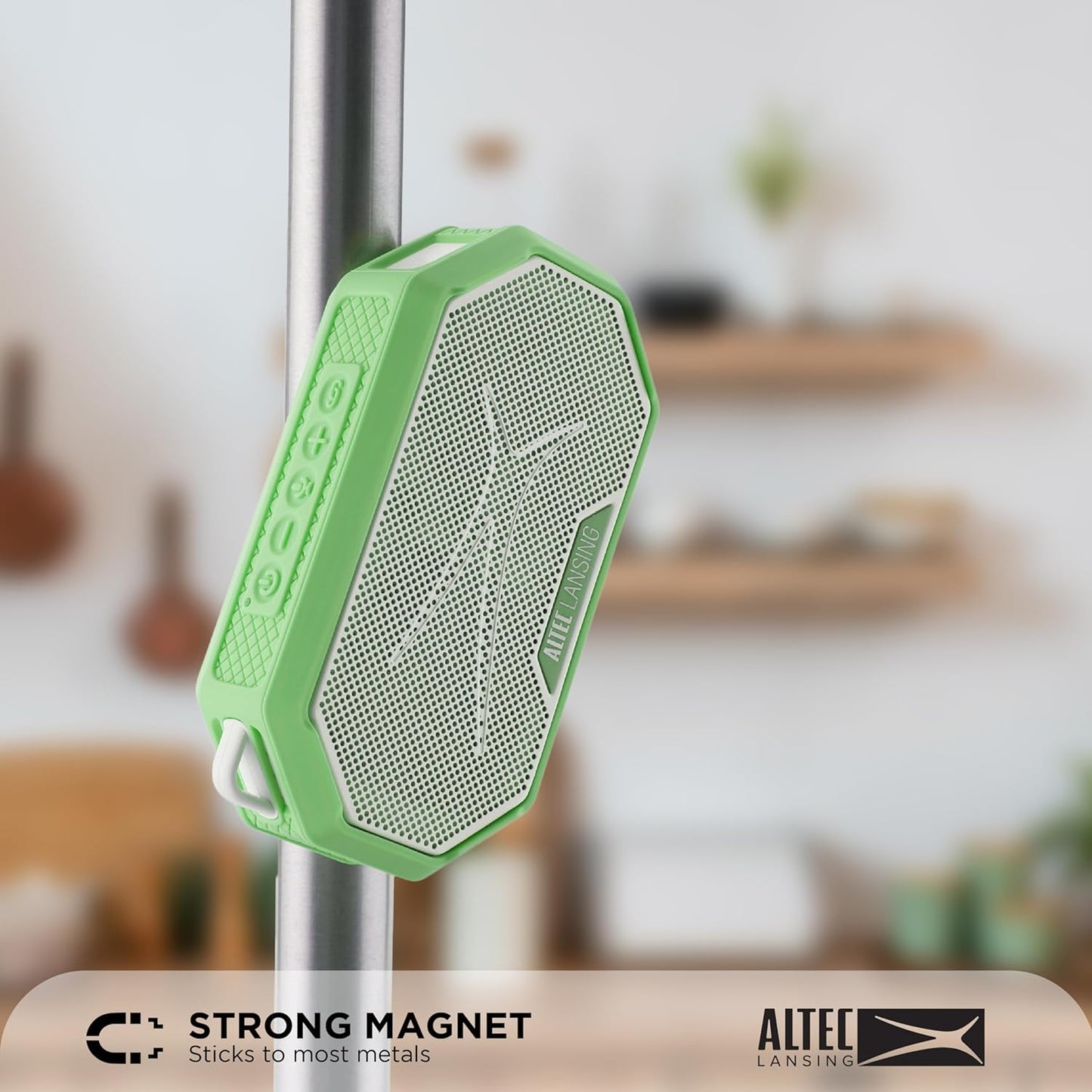 Altec Lansing Portable Bluetooth Speaker HYDRAMINI 2.0, IP67 Waterproof, Portable Speaker, 12h Playtime, Wireless Pairing, USB-C Quick Charge, Magnetic Bluetooth, Voice Assistant Integration