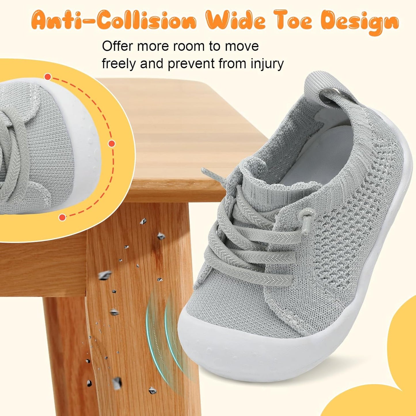 JIASUQI Baby Shoes for Toddler Boys Girls Sneakers Slip on Walking Shoes for Babies