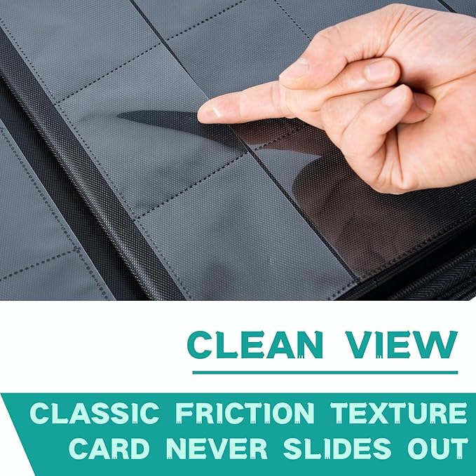 1000+ Pockets Trading Card Binder, 16-Pocket Card Ablum Compatible with MTG,Sports Cards & Other Standard Size Trading Cards (Teal)