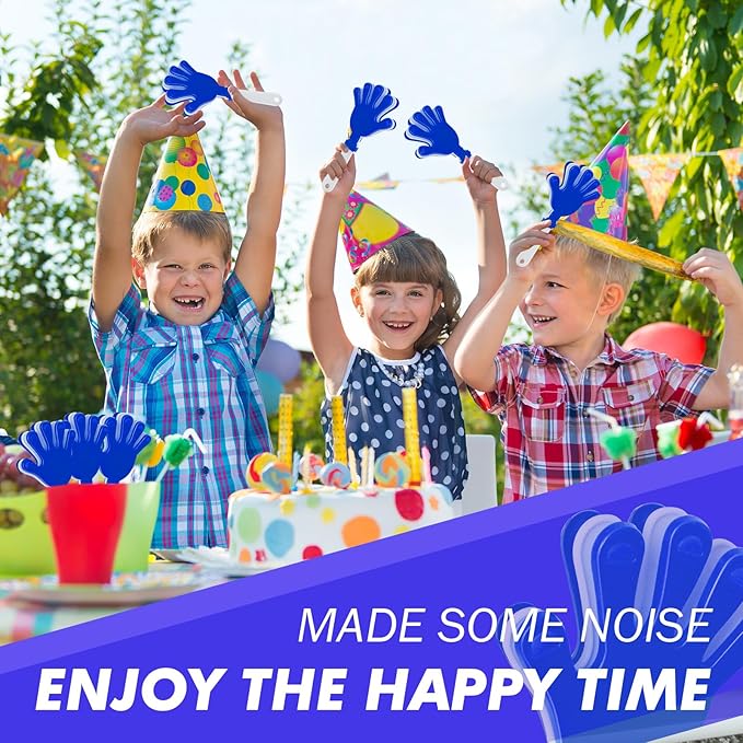 120 Pcs Hand Clappers Noisemakers 7.5 Inch Clappers Noisemakers Plastic Hand Clappers for Birthdays Game Football Sporting Events Cheers Supplies Dance Basketball Football Noisemakers(Bule and White)
