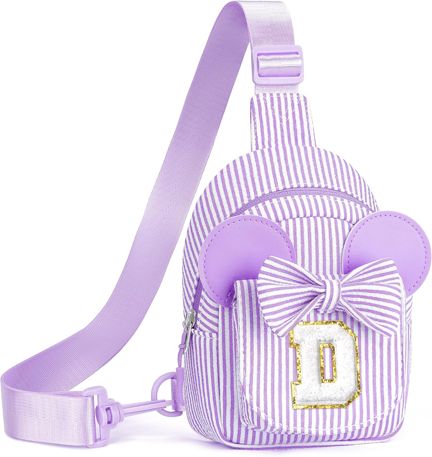 Crossbody Bags for Girl Kid, Personalized Girls Kids Birthday Gifts | Monogram Small Sling Bag Crossbody Bags for Little Girl Gifts for Kids 3-10 Fanny Packs daughter Birthday Gift (Purple D)