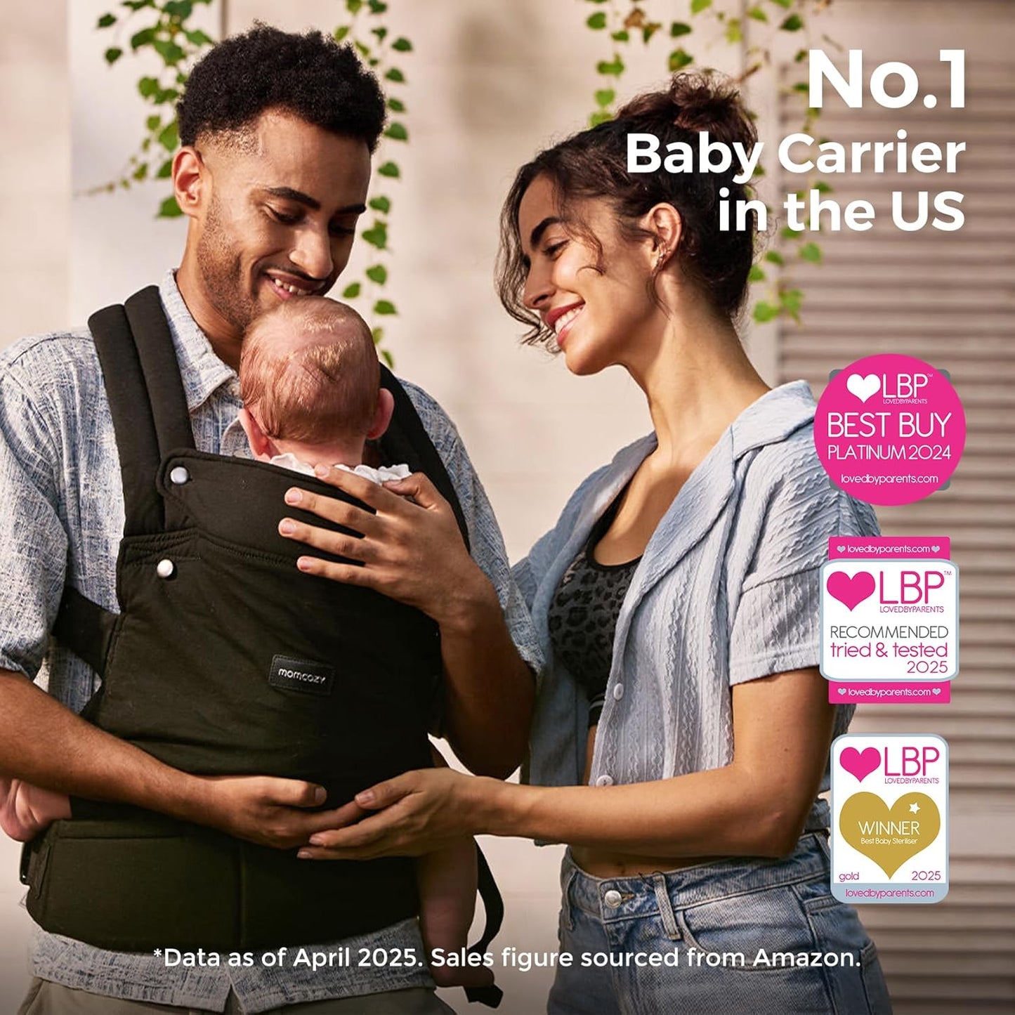 Momcozy Baby Carrier - Ergonomic, Cozy and Lightweight Carrier for 7-44lbs, Effortless to Put On, Ideal for Hands-Free Parenting, Enhanced Lumbar Support, Purehug for Infant to Toddler, Black