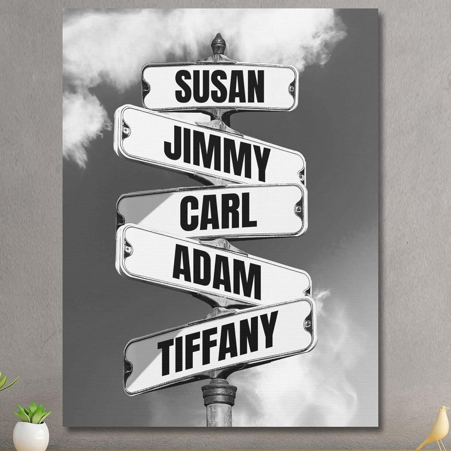 Personalized Father's Day Family Names Street Custom Multi-Name Date of Birth Vintage Street Sign Happy Fathers Day Poster Canvas Wall Art Best Gifts for Dad Husband from Daughter Son Wife Kids #4