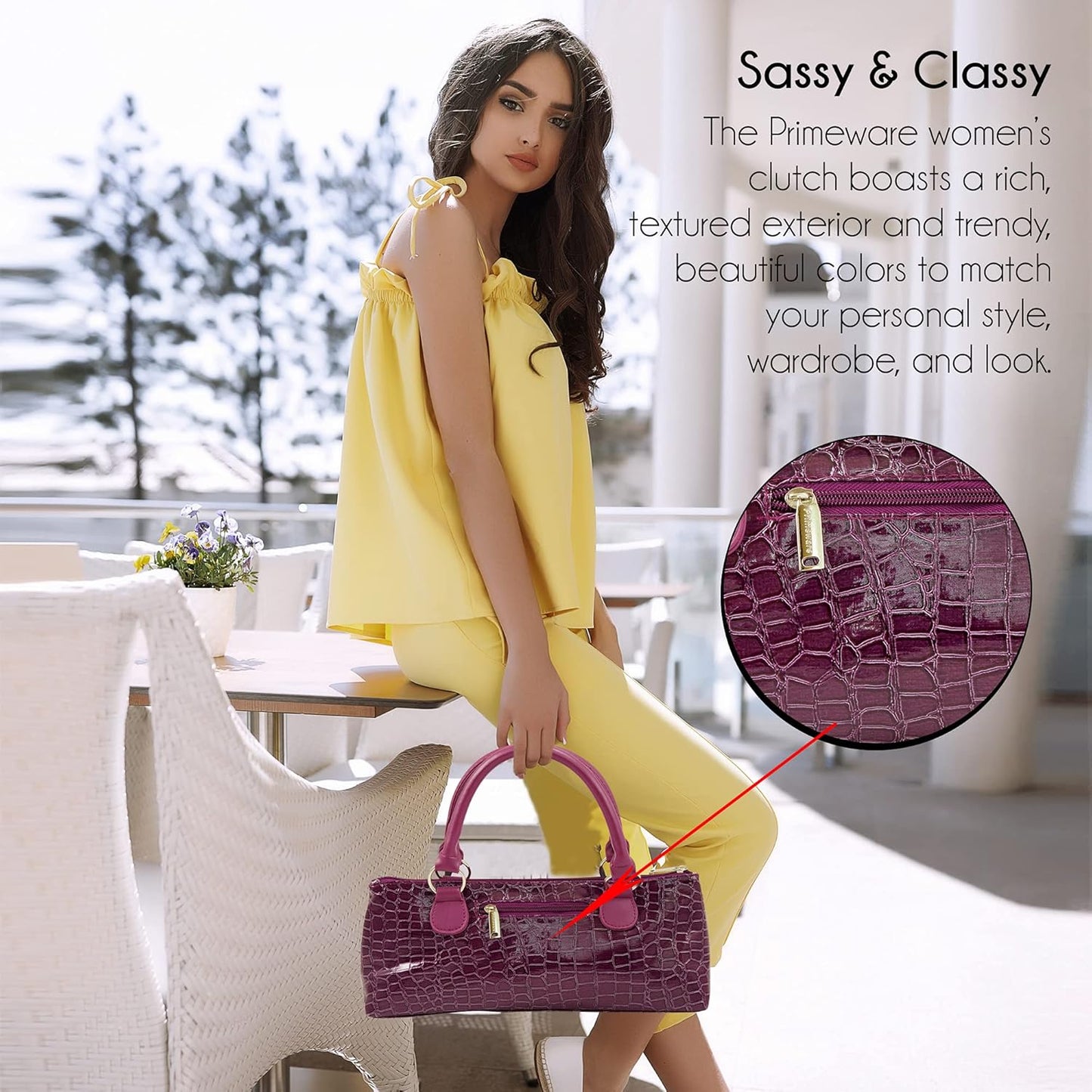 Wine Clutch Bag (Thermal Insulated) Trendy Women’s Carry Tote | Holds Red & White 750mL Bottles | Trendy Fashion | Incl. Portable Waiter-Style Corkscrew