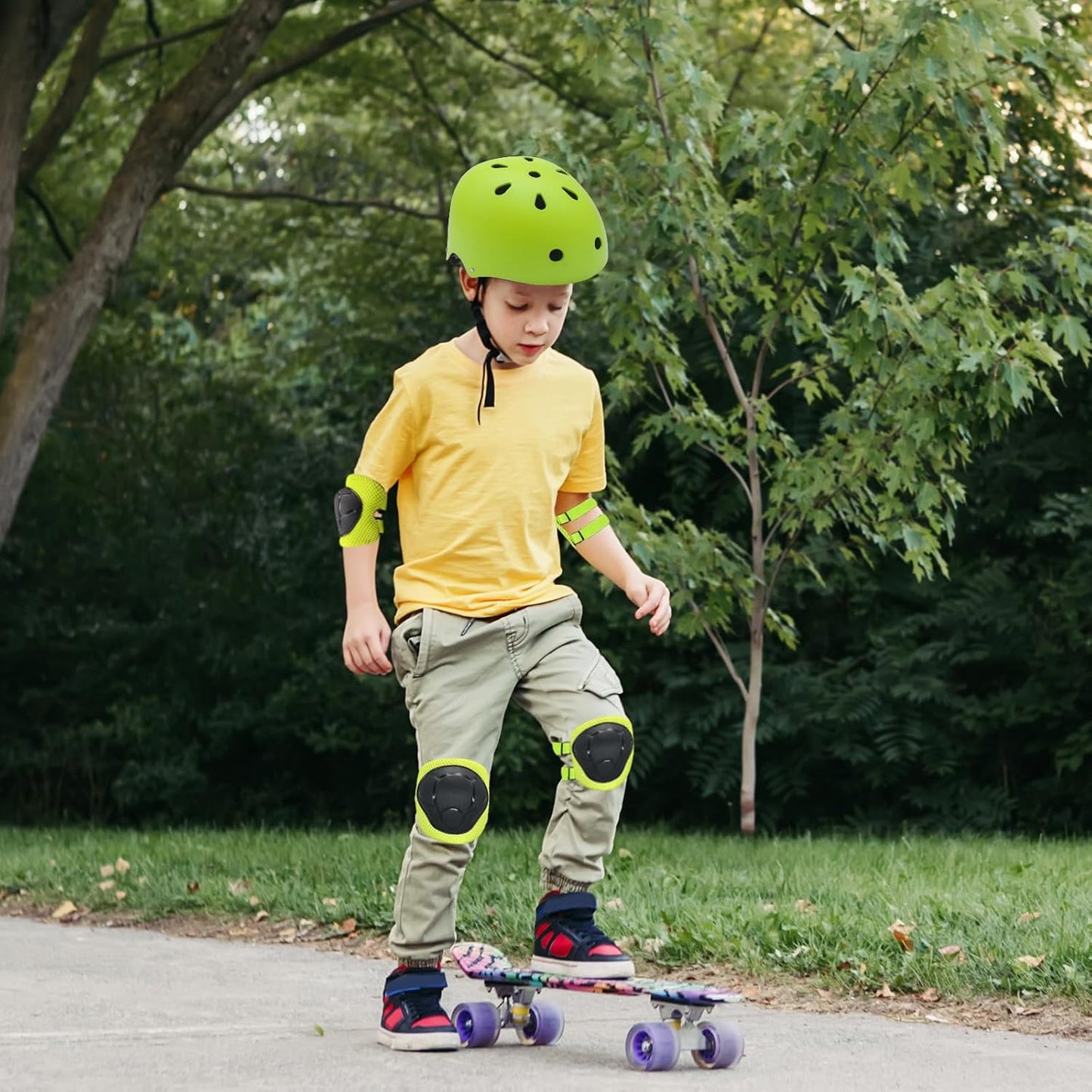 Kids Helmet,Toddler Skateboard Helmets for Ages 2-3-5-8-14 Years Boys Girls with Knee and Elbow Pads Wrist Guards fit Roller Skates,Skateboarding,Skating Scooter Adjustable Kids Helmet