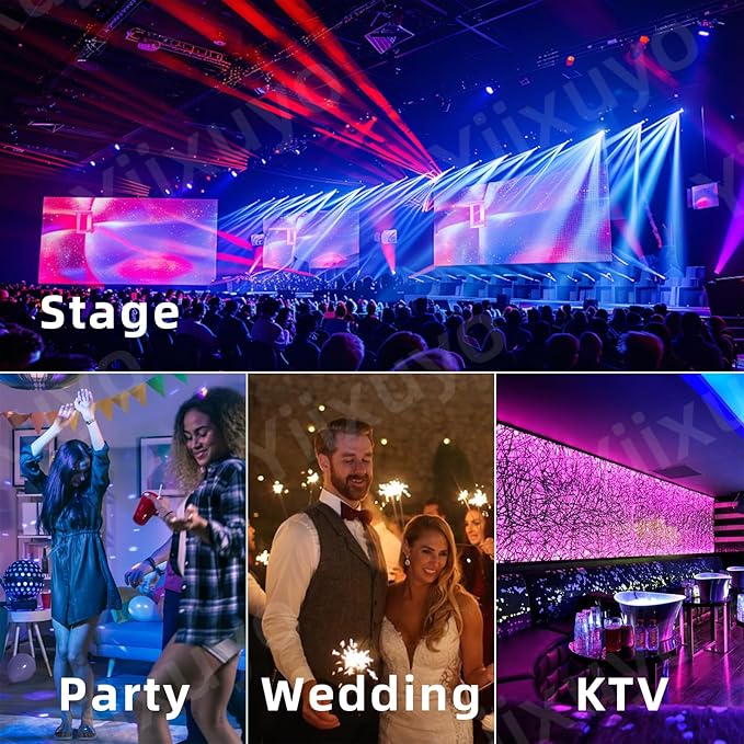Yiixuyo-LED Par Lights DJ Stage Light Corded RGB 36 LED with Sound Activated Control DJ Uplighting for Wedding Party Club Christmas Stage Lighting - 4Pack