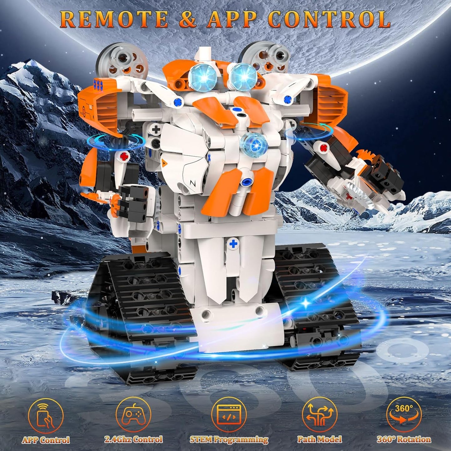 5in1 STEM Robot Building Toys for Kids, Remote & APP Controlled Robot Car Tank STEM Building Kit for Kids Science Learning, 689 Pcs DIY Building Blocks Set Gifts for Age 6 7 8 9 10 11 12+ Boys & Girls