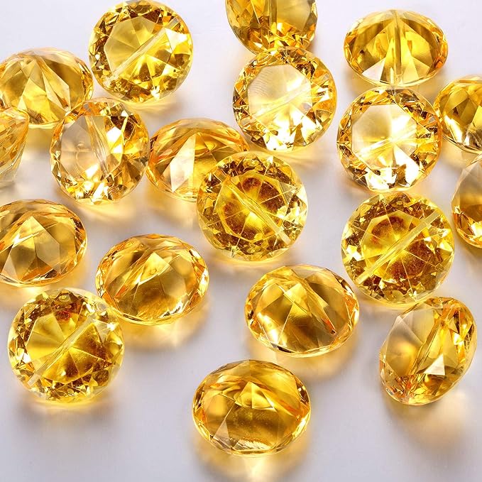 Boao 24 Pack Diamond Place Card Holders Acrylic Table Number Holder Card Stands Crystal Diamond Party Decorations Favor for Weddings Home Table(Gold)