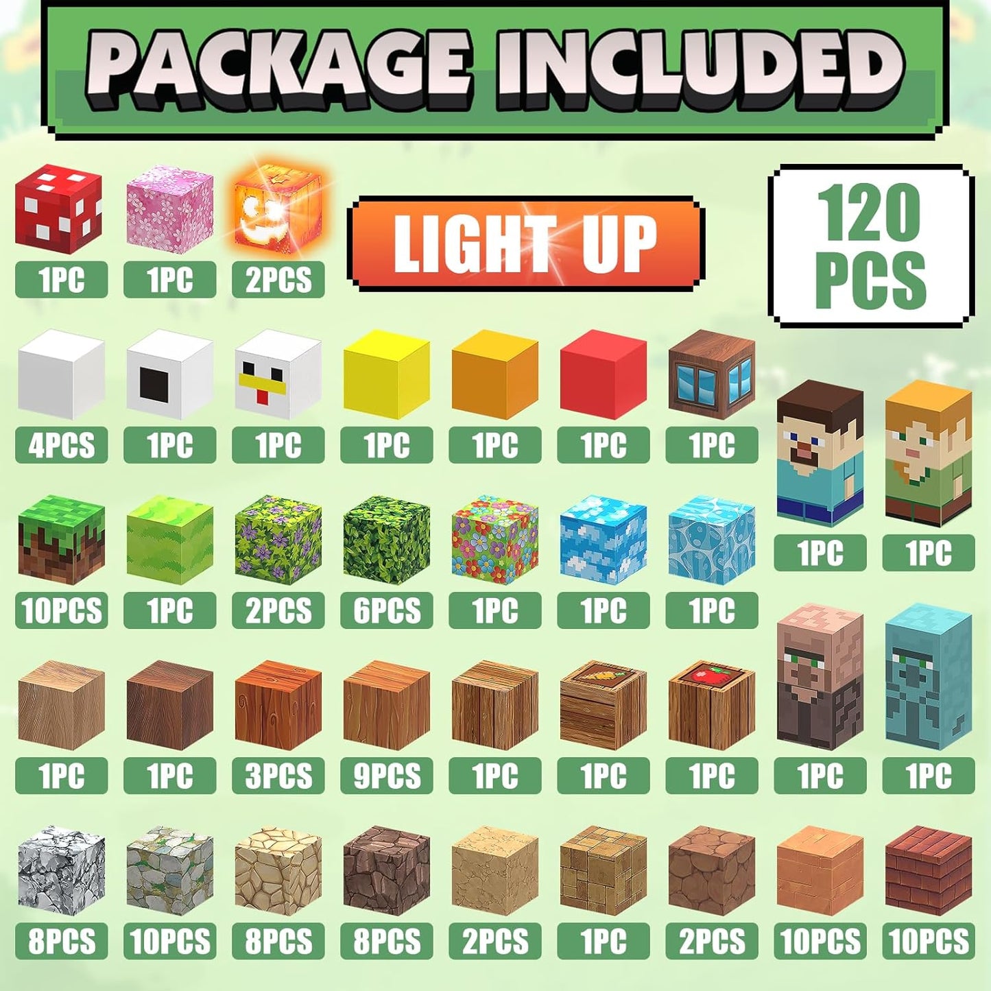 Magnetic Blocks Toy Building Set for Kids 3+, Light Up Magnetic Building Blocks, 3D Construction Build Toys STEM Sensory Magnet Cubes Christmas Birthday Present