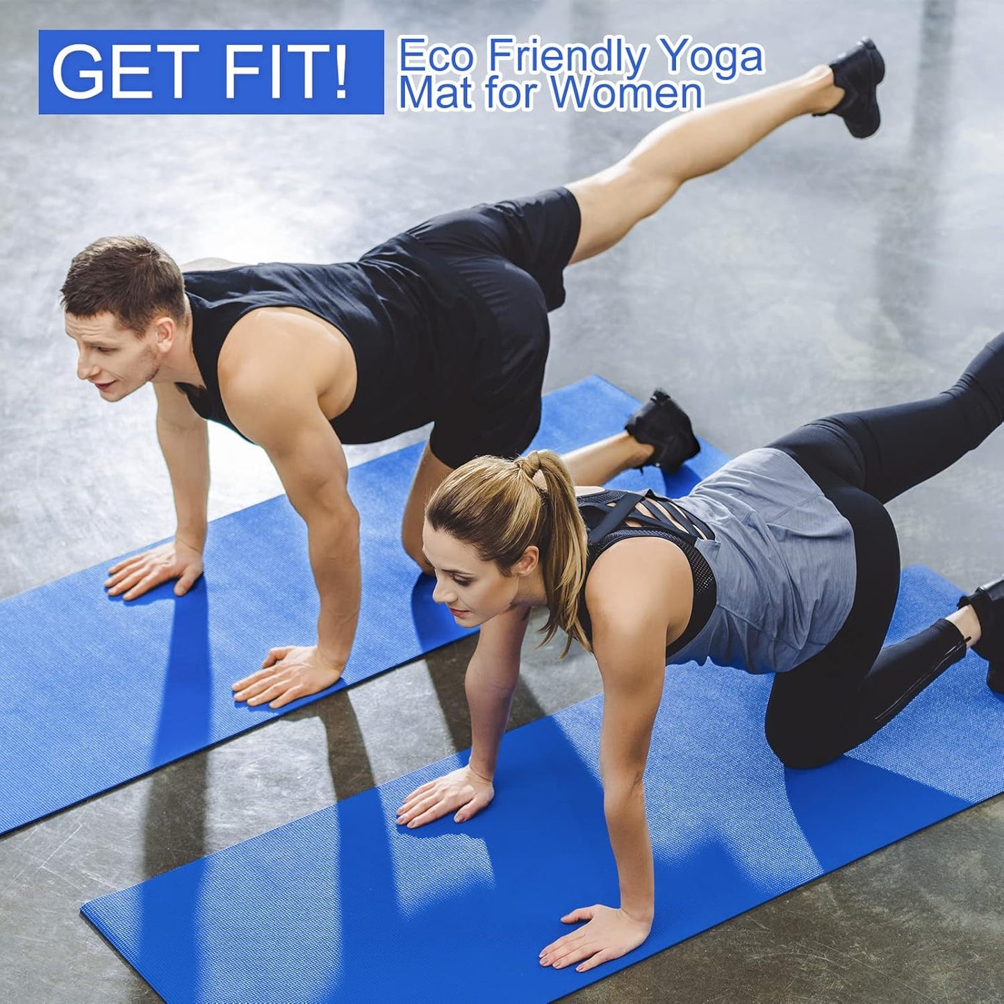 Funtery 16 Pack 3 mm Thick Yoga Mat Exercise Workout Mat Non Slip Fitness Pad for Women Gym Home Yoga Pilates