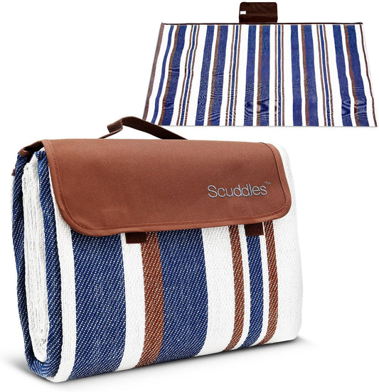 scuddles Extra Large Picnic & Outdoor Blanket Dual Layers for Outdoor Water-Resistant Handy Mat Tote Spring Summer Camping Blanket Great for The Beach
