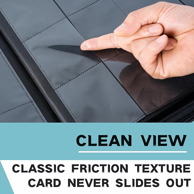 1000+ Pockets Trading Card Binder, 16-Pocket Card Ablum Compatible with MTG,Sports Cards & Other Standard Size Trading Cards (LIGHT BLUE)