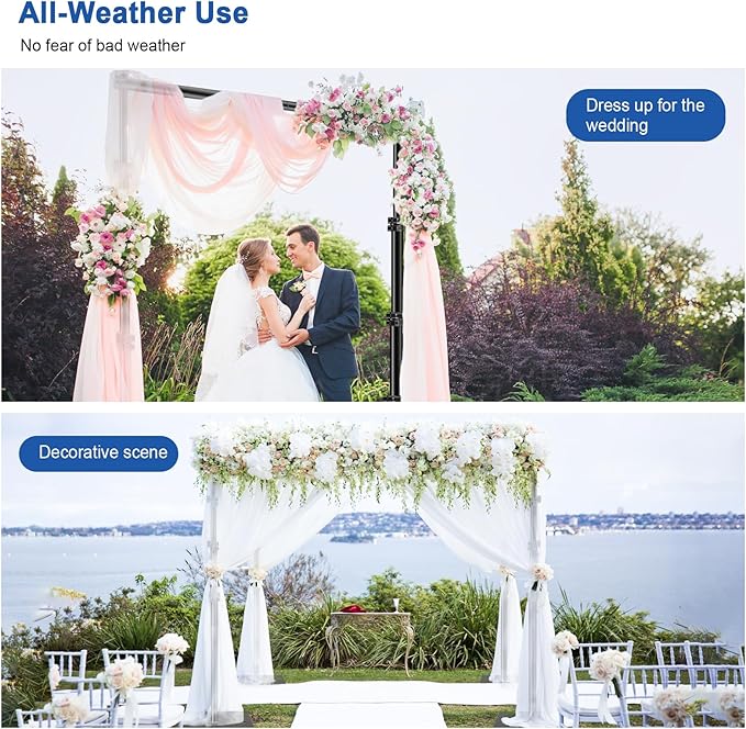 Jiang&Rong Backdrop Stand Kit - 10ft x 8.5ft Adjustable Photo Background Stand Support Poles with Heavy Duty Flat Base, Photo Metal Steel Pipe and Drape Frame Kit for Parties Birthday Wedding - Black