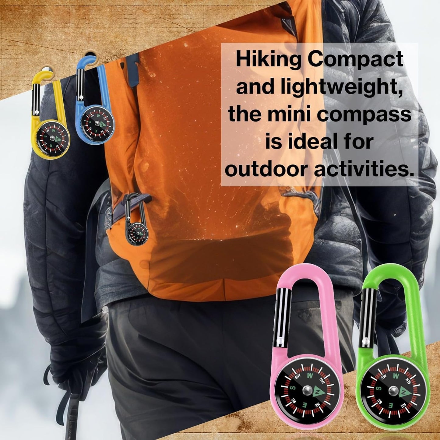 12 Pcs Mini Compass Keychain for Kids Bulk, Small Pocket Magnetic Compass Survival Hiking for Outdoor Survival Camping Party Backpacking Accessory