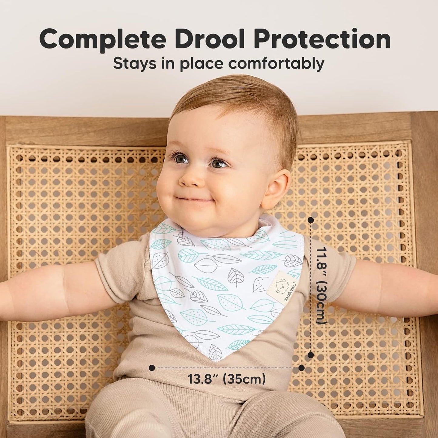 8-Pack Organic Baby Bandana Bibs for Boys, Girls - Super Absorbent Triangle Baby Bibs for Drooling and Teething Infant, 100% Cotton Extra Soft for Newborn, Infant 0-36 Months (Grayscape)