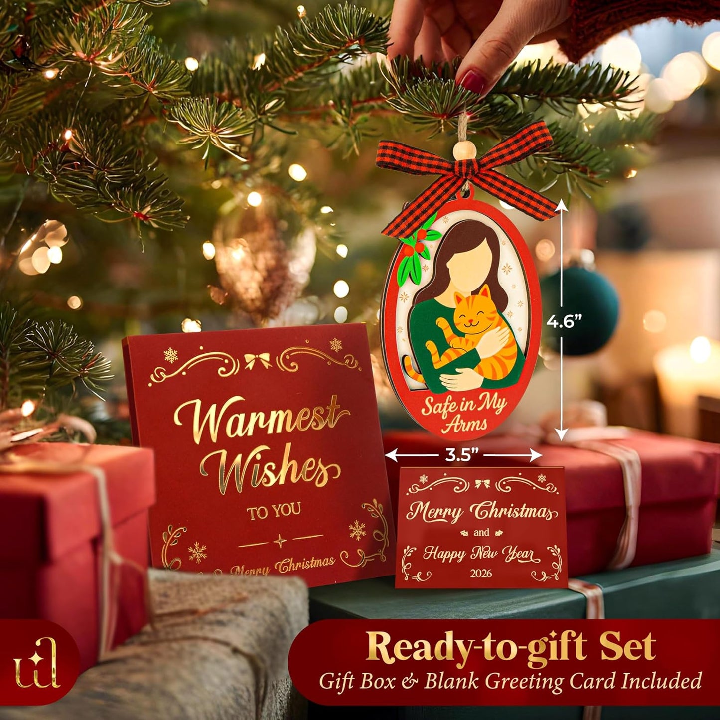 Cat Memorial Gifts for Loss of Cat Ornament - Bereavement Gifts for Loss of Cats Sympathy Gift, Pet Remembrance Keepsake Gift for Cats Lover Christmas Ornament for Xmas Tree Decorations