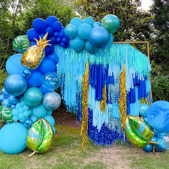 PartyWoo Crepe Paper Streamers 4 Rolls 328ft, Pack of Light Blue Crepe Paper for Party, Wedding, Birthday & Baby Shower Decorations (1.8 Inch x 82 Ft/Roll)