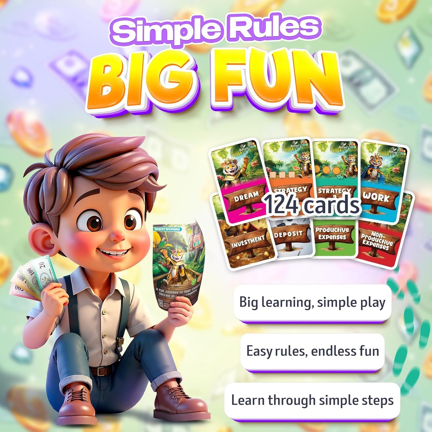 BeFree for KIDS – Fun Money & Financial Literacy Board Game | Teach Kids Smart Money Skills, Investing & Saving | Educational Strategy Game for Ages 7+ | Great for Family Game Night & Cash Flow Learn!