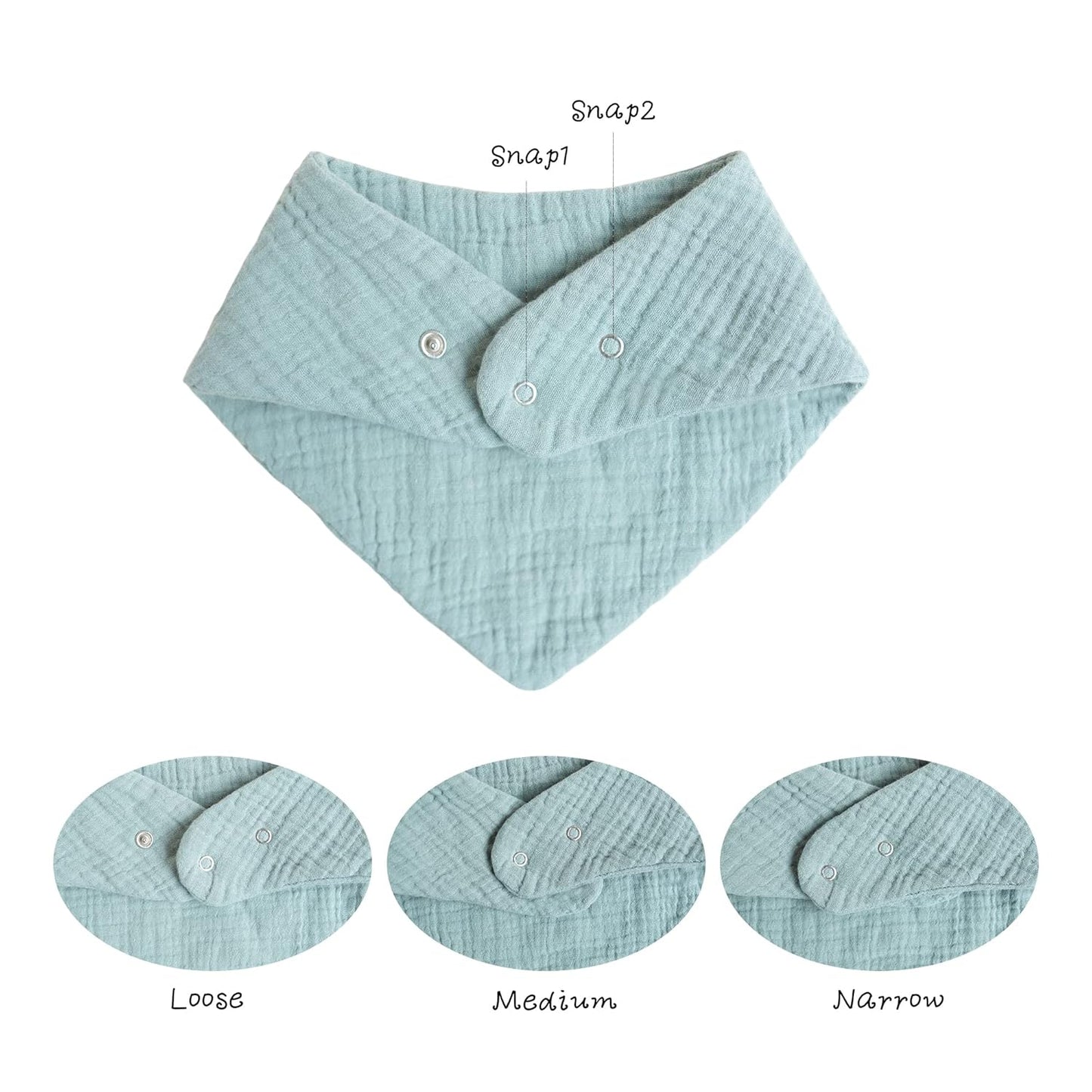 Konssy Muslin Baby Bibs 10 Pack Baby Bandana Drool Bibs 100% Cotton for Unisex Boys and Girls, Soft Absorbent Set for Teething and Drooling