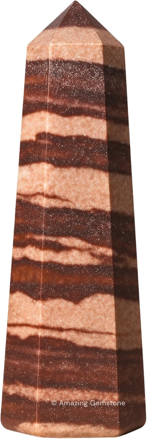 Amazing Gemstone Narmada Shiva Lingam Crystal Towers ~ Natural Healing Crystal Point Obelisk for Reiki Healing and Crystal Grid (3- Inch)