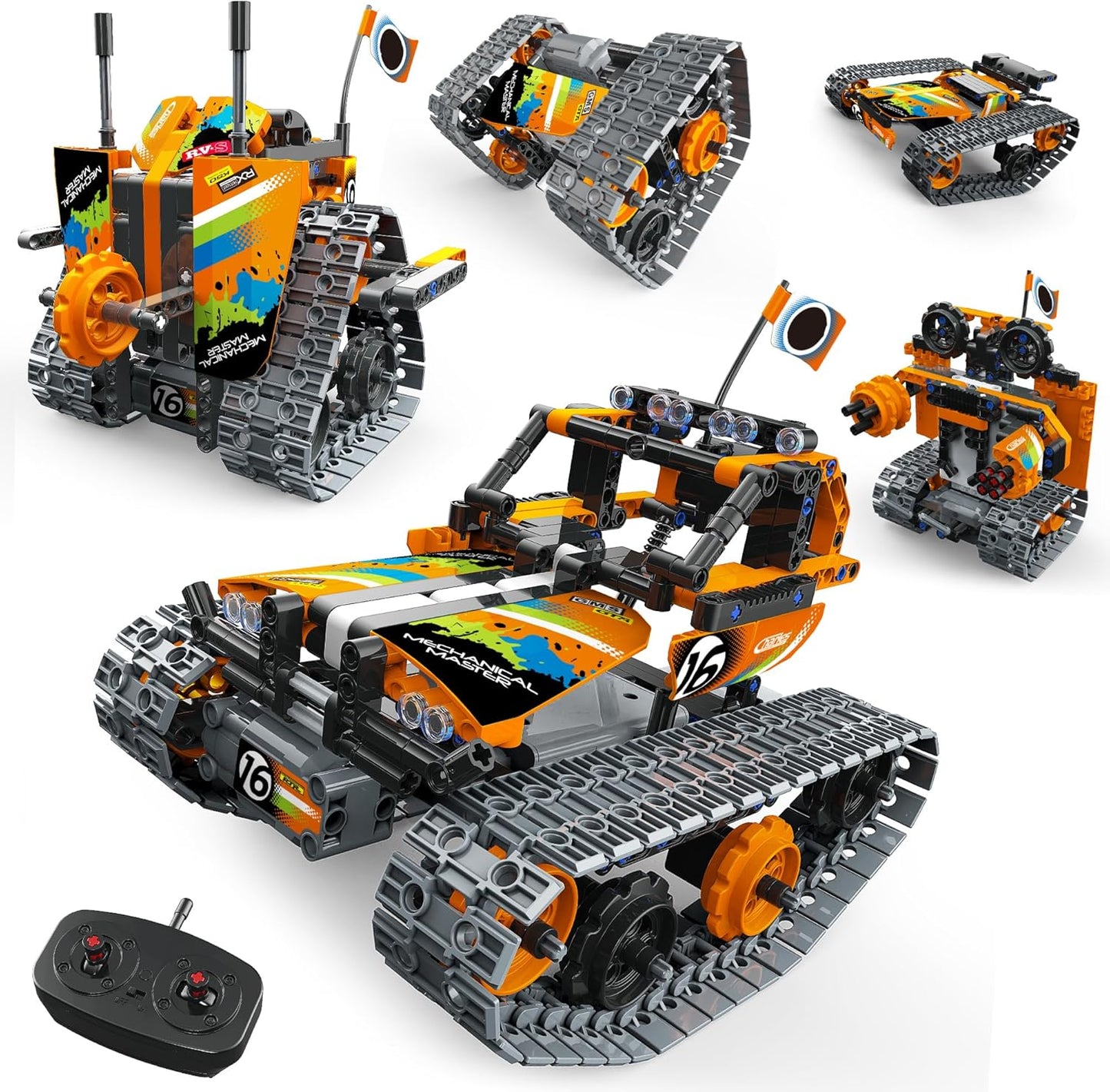 5 in 1 STEM Remote Control Building Kit, 392Pcs Blocks Erector Projects Set Toys for Kids Age 8-12, Build a Tank/Robot/AVT DIY Science Educate 6 7 9 10 11 Years Old for Boys & Girls Gift Ideas