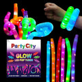 Party City 24pk LED Light Up Pop Tubes 25”- 3 Mode Stretchy Tubes LED Light Up Toys Bulk Glow Sticks Party Favors for Kids Necklaces Bracelets Neon Glow in the Dark Supplies Fidget Sensory Tube Pack