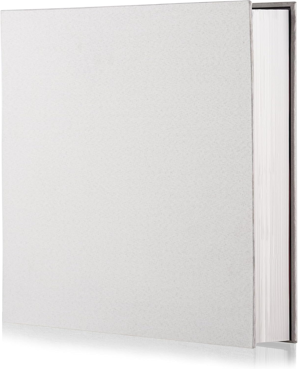 Photo Album Self Adhesive Scrapbook Album for 4×6 Pictures DIY Magnetic Linen Cover Album 15 Sheets/30 Blank Pages for Family Wedding, Birthday, Christmas, Anniversary (White)