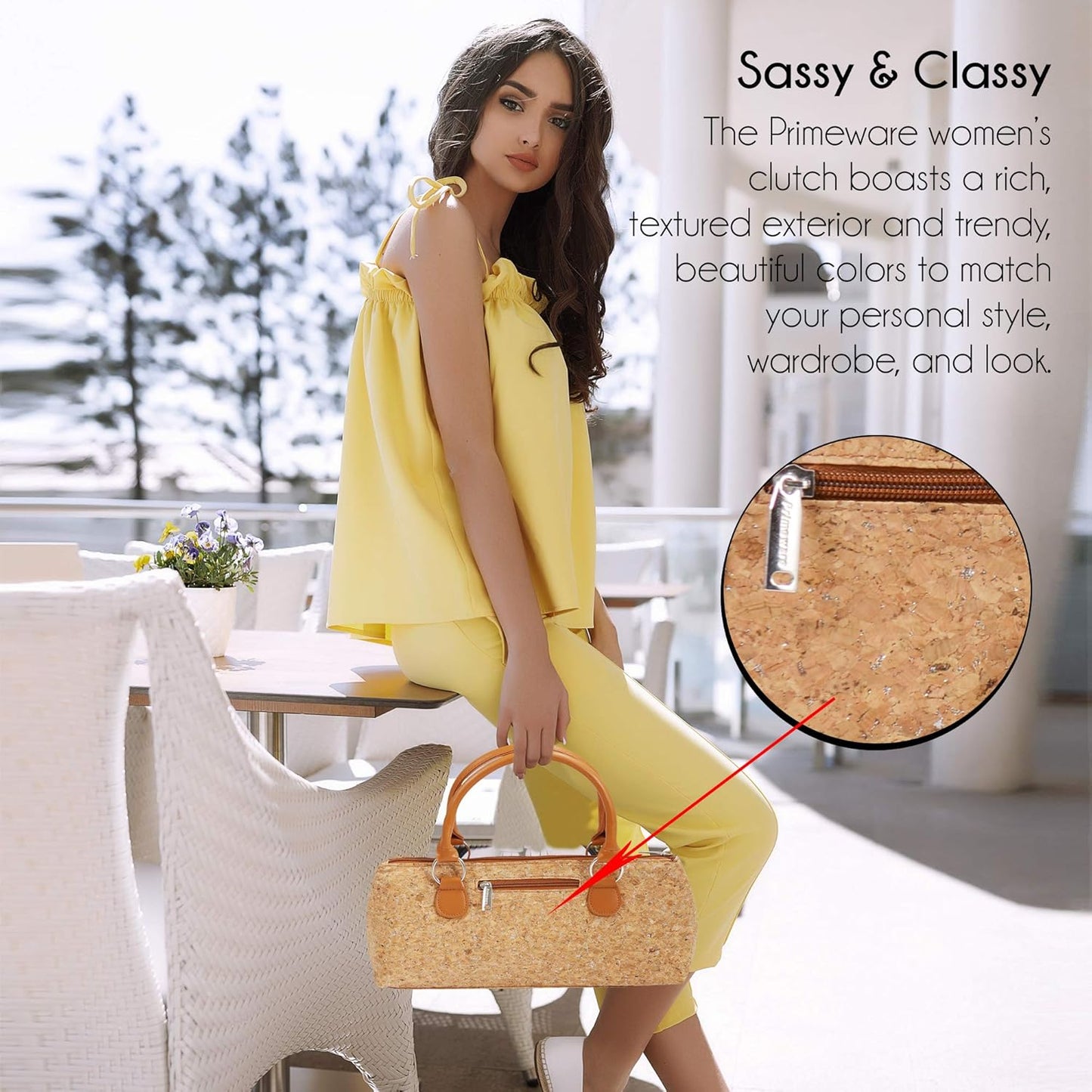 Wine Clutch Bag (Thermal Insulated) Trendy Women's Carry Tote | Holds Red & White 750mL Bottles | Trendy Fashion | Incl. Portable Waiter-Style Corkscrew