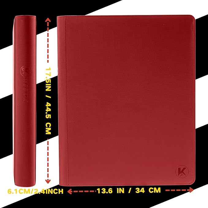 1408+ Pockets Trading Card Binder, 16-Pocket Card Ablum Compatible with MTG,Sports Cards & Other Standard Size Trading Card (Red)
