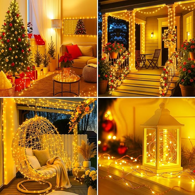 btfarm Fairy Lights Plug in with Remote, 330FT 1000 LED Outdoor Twinkle Lights Waterproof with Timer, 8 Modes Indoor String Lights for Bedroom Patio Garden Wedding Christmas Decoration, Warm White