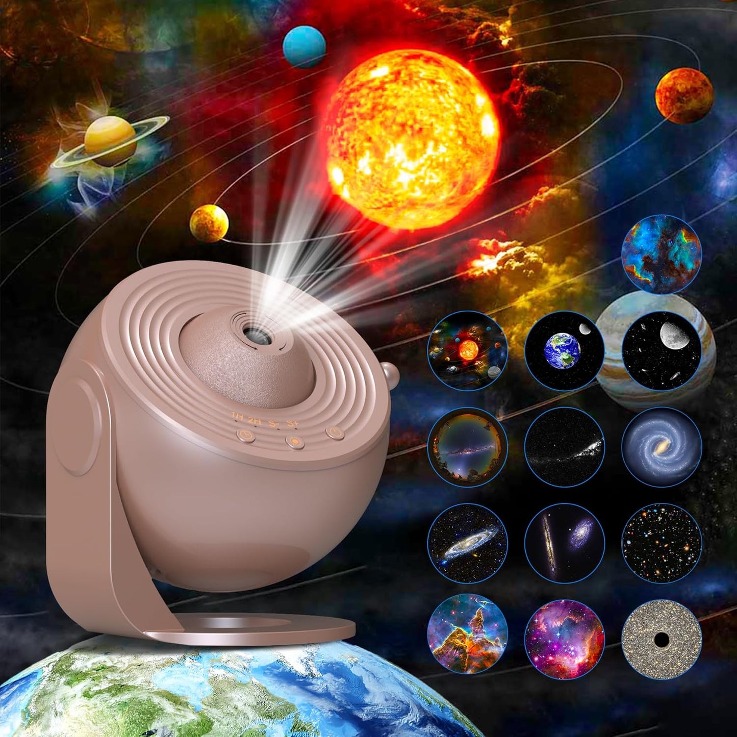 Galaxy Projector, 12 in 1 Planetarium Galaxy Star Projector for Bedroom, 360° Rotating Galaxy Star Night Light Projector for Kids, Home Theater, Ceiling, Room Decoration, Pink, ‎BL-DQY02