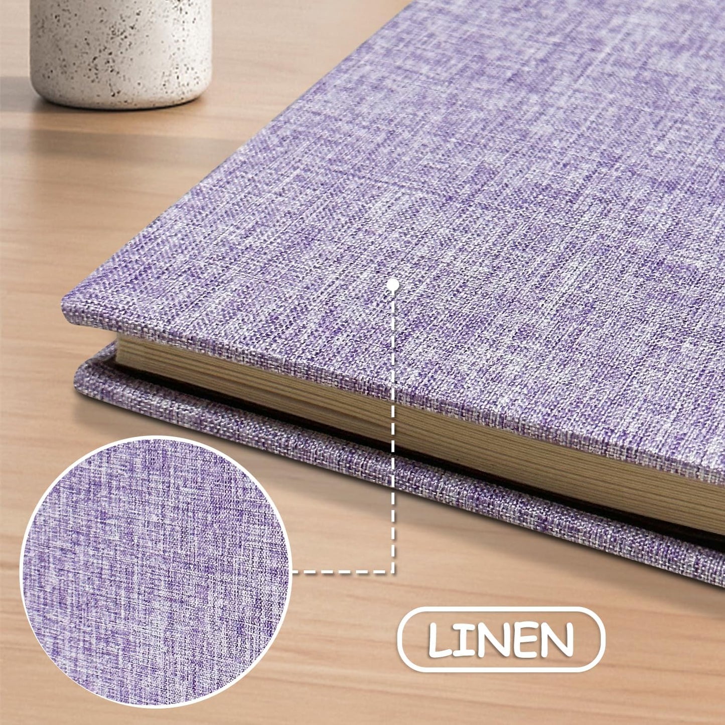 Large Photo Album Self Adhesive Scrapbook Album for 4×6 8×10 Pictures DIY Magnetic Linen Cover Album 40 Pages for Family Wedding Gifts with Metal Pen and Plastic Board