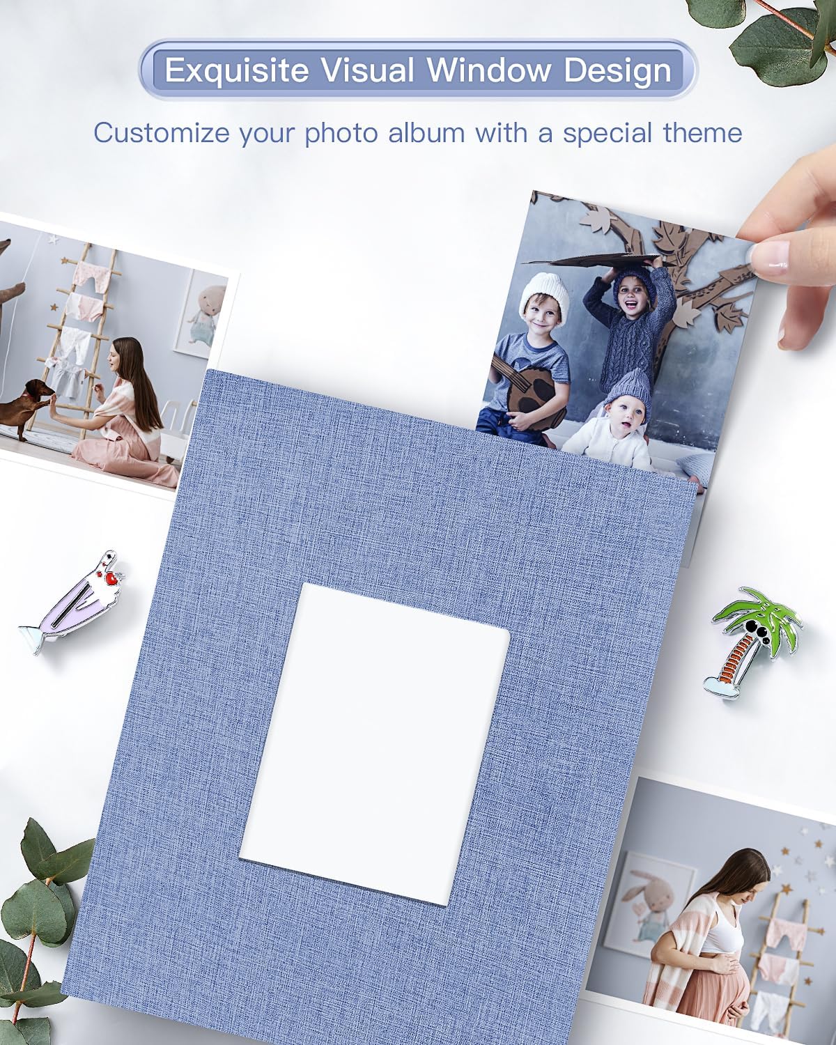 Popotop Photo Album 4x6-200 Photos Photo Books with 200 Horizontal Pockets,Linen Cover Albums for Family Wedding Anniversary Baby Vacation Pictures