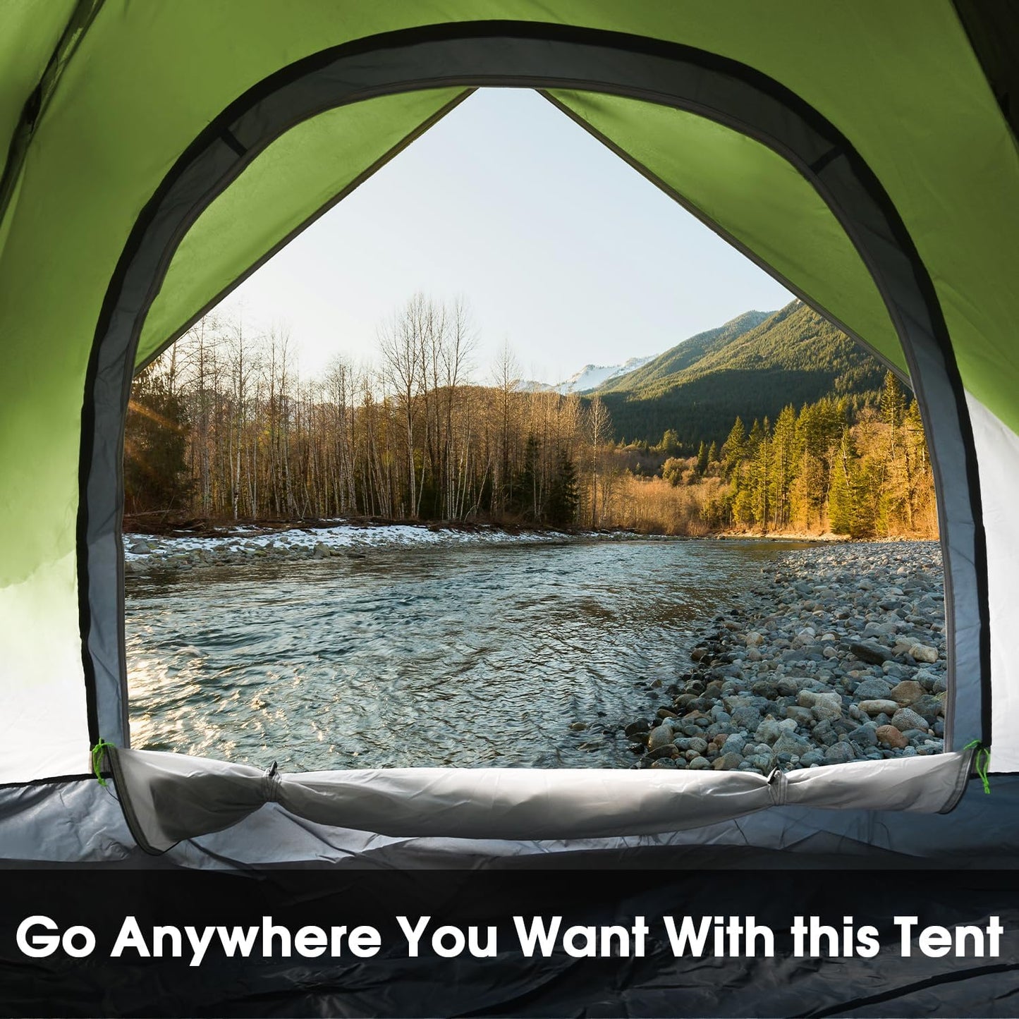 MOON LENCE Instant Pop Up Tent for 3-4 Person - Automatic Portable, Windproof for Camping, Hiking, Mountaineering