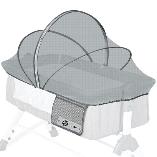 Orzbow Bassinet Cover to Keep Cats Out, Toddler Mosquito Net for Bassinet with Two-Way Zippers & Storage Bag - Infant from Mosquito Bites and Falling Protection, Gray