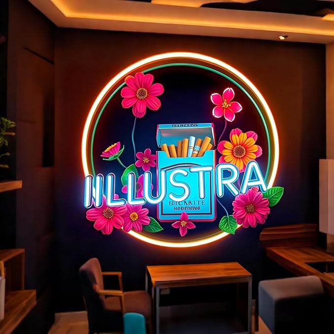 SELICOR Custom Logo Neon Sign - Personalized LED Business Logo with UV Printing, Customized LED Neon Light Up Sign for Home Bar Salon Shops Nails Beauty Company Logo Office Wall