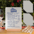 Frosted Blank Rectangle Acrylic Sign with Wooden Stands - 10 Pack DIY Customizable Sign Kit for Wedding Table Numbers, Restaurant Party Bridal Shower (5x7 Inch)