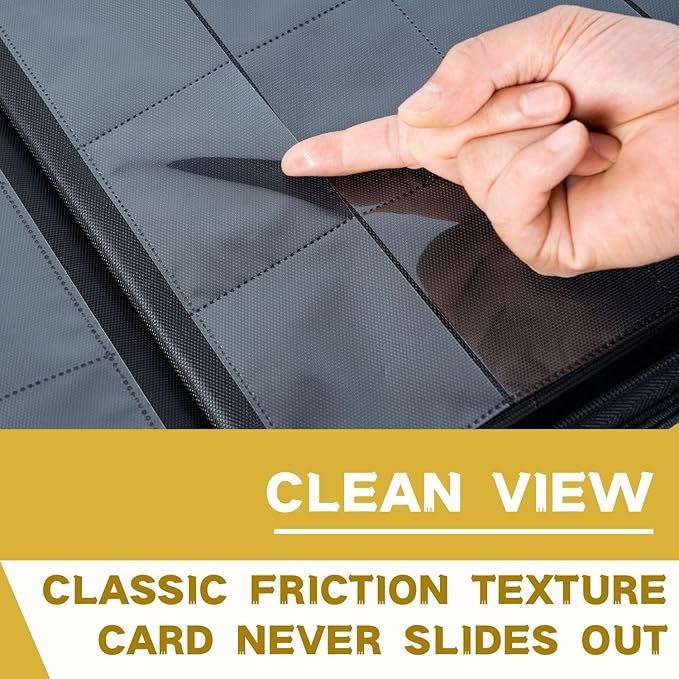 1000+ Pockets Trading Card Binder, 16-Pocket Card Ablum Compatible with MTG,Sports Cards & Other Standard Size Trading Cards (Yellow)