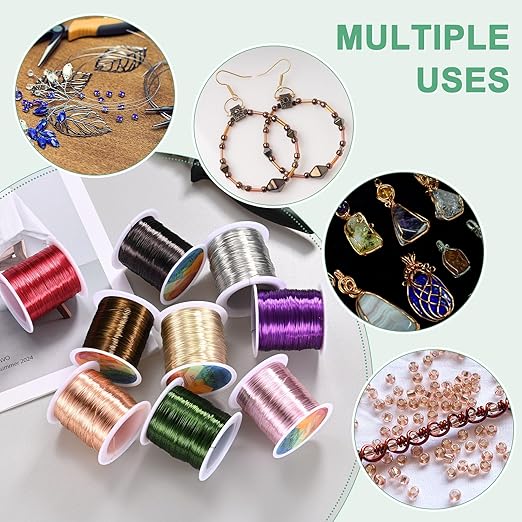 0.2mm Jewelry Wire, 32 Gauge 328FT Craft Wire Copper Beading Wire for Jewelry Making/Planting/Weaving/DIY Crafting, Soft Metal Wires [100M, Light Golden]