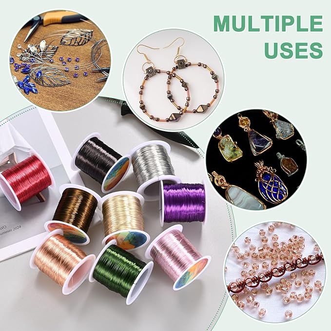 0.2mm Jewelry Wire, 32 Gauge 328FT Craft Wire Copper Beading Wire for Jewelry Making/Planting/Weaving/DIY Crafting, Soft Metal Wires [100M, Purple]