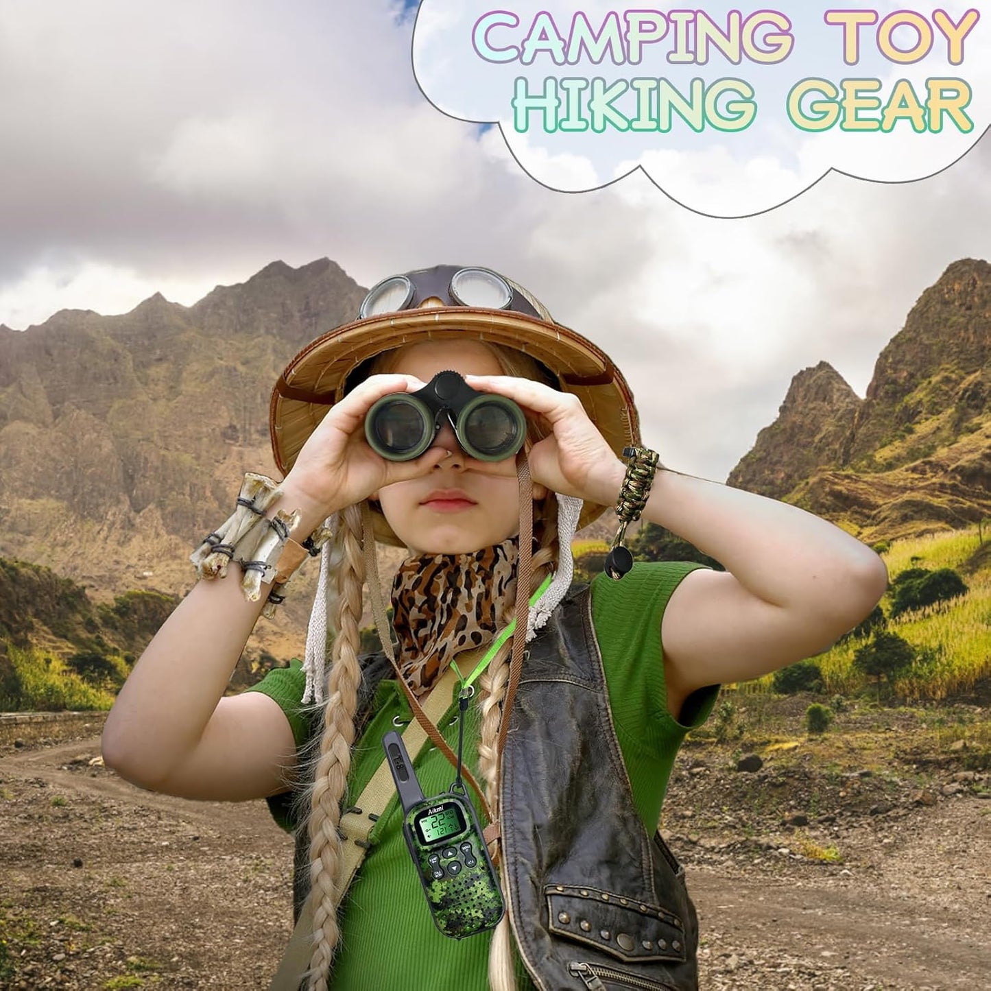 Walkie Talkies for Kids Toys Boys Gifts Aged 5+ Long Range 2 Way Radio for Camping Hunting Hiking Outdoor Game 6 7 8 9 10 Year Old Birthday Present for Kids