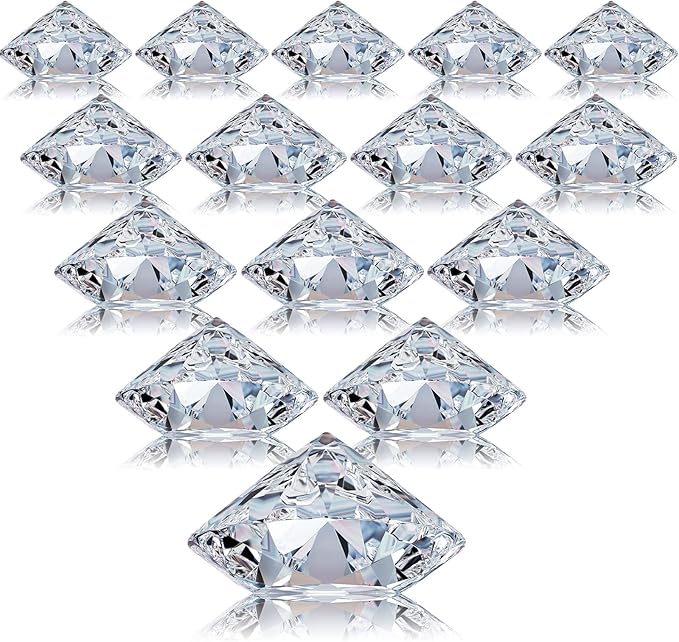 Boao 24 Pack Diamond Place Card Holders Acrylic Table Number Holder Card Stands Crystal Diamond Party Decorations Favor for Weddings Home Table(Clear)