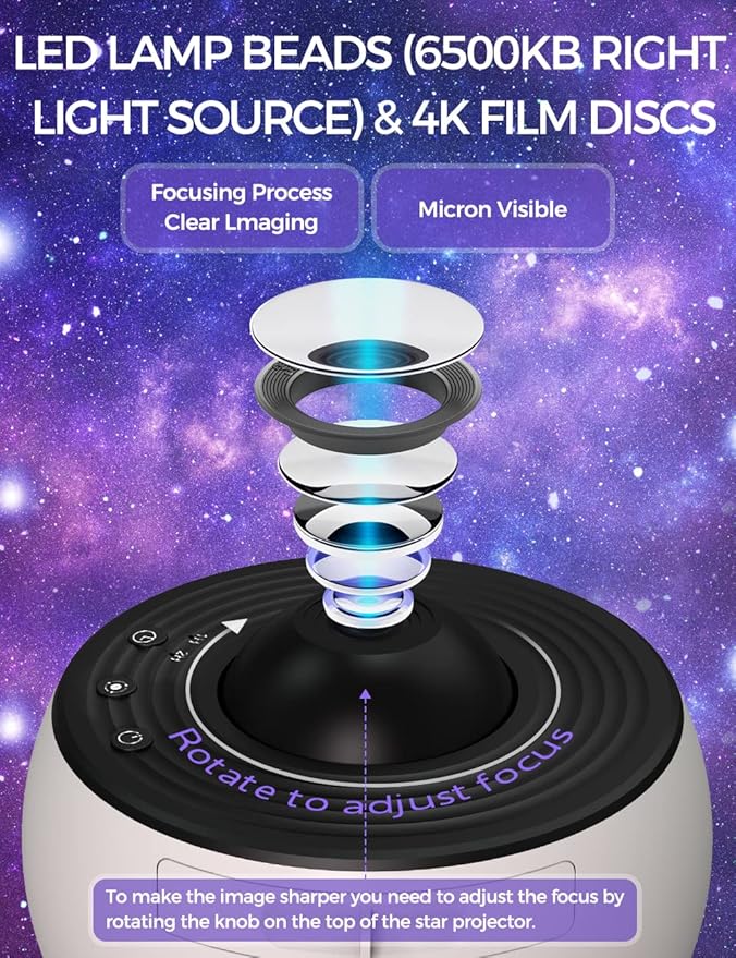 Galaxy Projector, 13 in 1 Planetarium Star Projector for Bedroom Decor, 360° Rotating Nebula Projector Lamp, Timmer Starry Night Light Sleep Projector for Kids,Ceiling,Room Decoration,Gifts