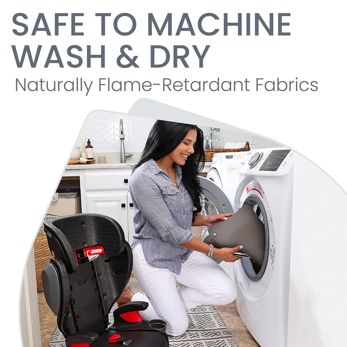 Britax Highpoint Backless Belt-Positioning Booster Seat, SafeWash Gray Ombre