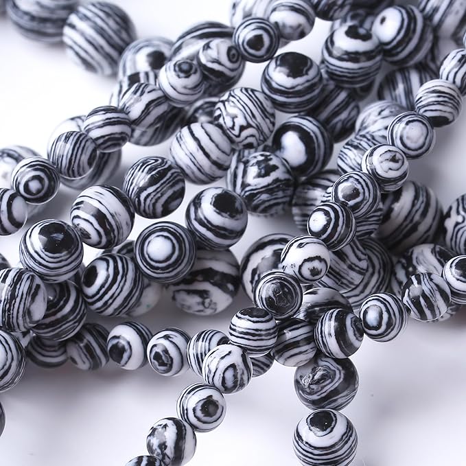 Black Peacock Turquoise Stone Beads Gemstone Round Crystal Energy Jade Beads Stone Beads for Jewelry Making DIY Bracelet Necklace Jewelry Making 1 Strand 15.5inch 4MM