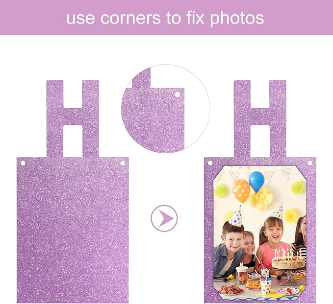Birthday Photo Banner, Suitable for Kids and Adults Birthday Party Decoration, Annual Milestone Pink Happy Birthday Banner (pink)