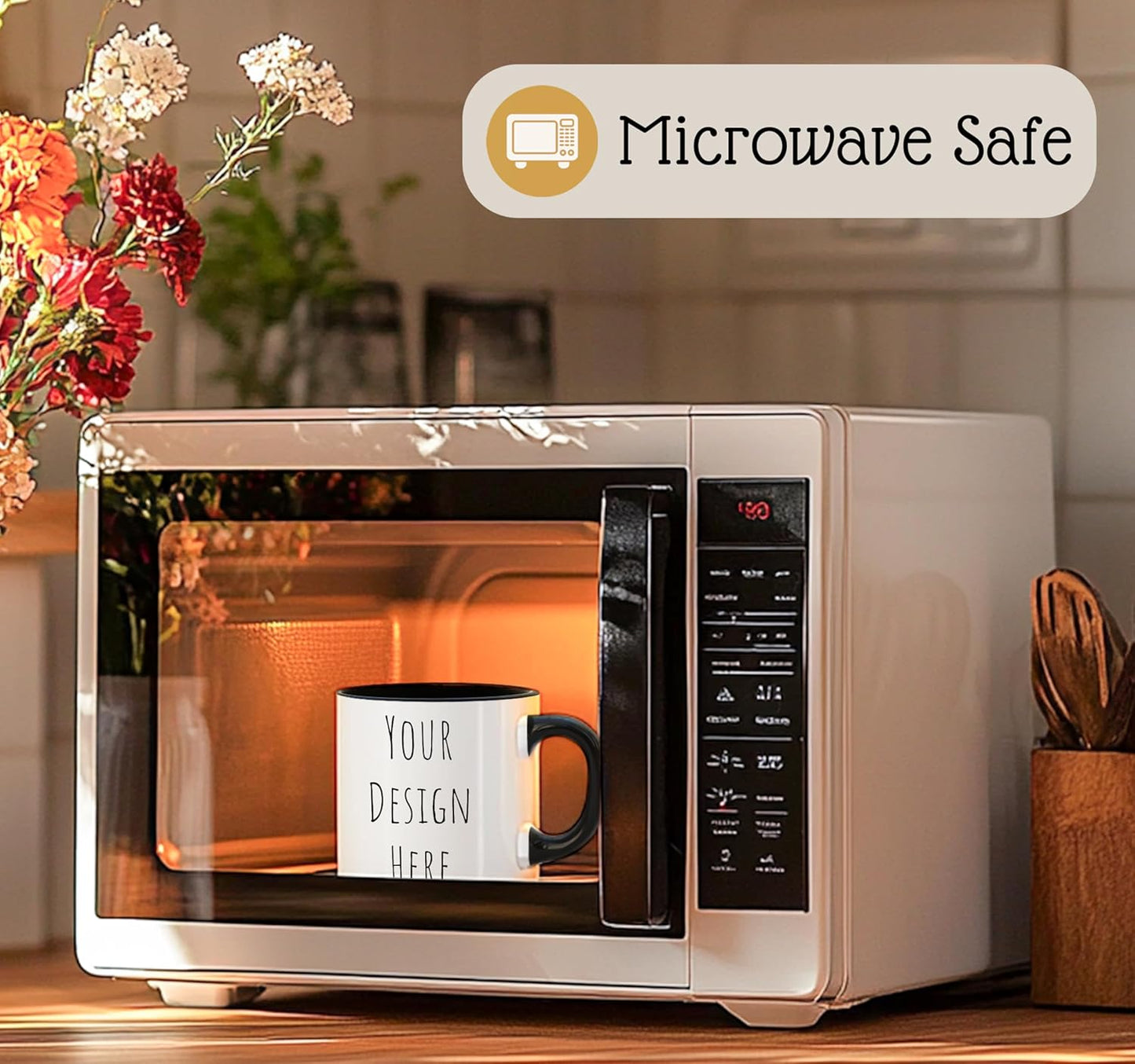 Personalized Coffee Mug | Custom Photo Text or Logo Ceramic Mug | Customized 11 Oz Tea Cup – Unique Gift for Men & Women | Taza Personalizadas Design with Picture and Words | White – Black