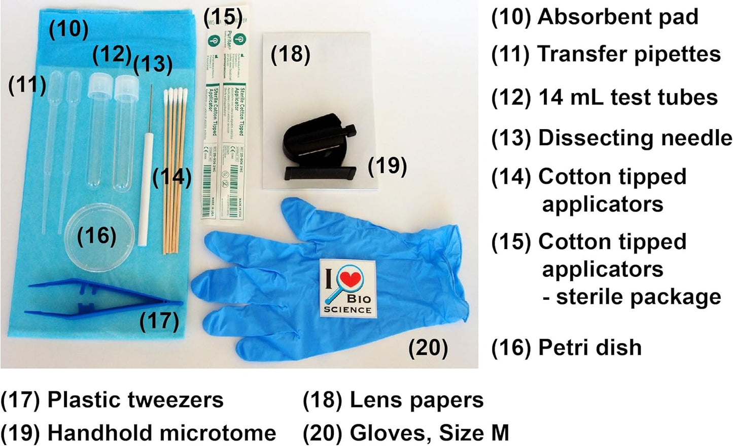 Rs' Science All-in-One Microscope Slide Preparation Kit, 40 Pieces