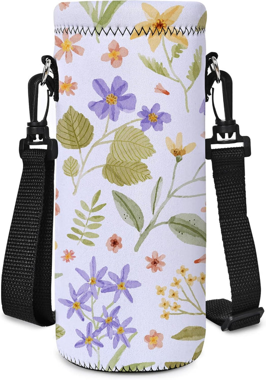 AUPET Water Bottle Sling Bag Carrier Crossbody Sleeve,Insulated Neoprene Bottle Case Holder Pouch Cover 500ML/17oz with Shoulder Strap for Walking Women Men